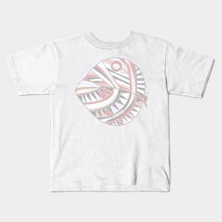 Mazipoodles New Fish Head Leaf White Gray Coral Distressed Kids T-Shirt